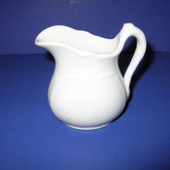 ANTIQUE 1800’s WHITE IRONSTONE PITCHER K.T.&K. Makers MINT!!! OLD!! 4.5"Tall  A - Picture 3 of 7